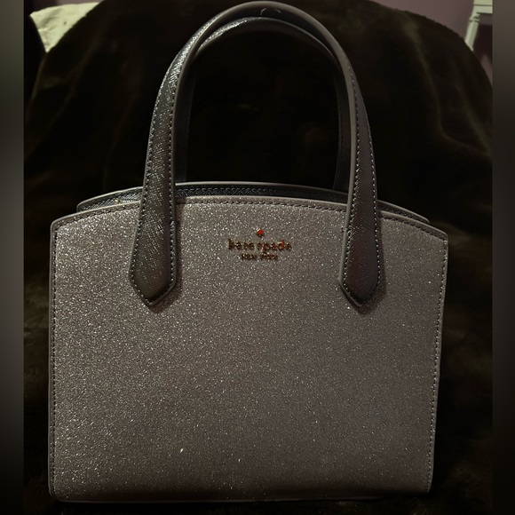 Kate Spade Lilac Frost Glitter Tinsel 2022 Satchel Crossbody Handbag Bag prelove - Picture 2 of 11